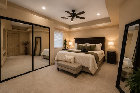 Jack & Jill Bedroom 2 — Shared Bath Between Rooms — The Albatross 11-bedroom golf mansion near Wolf Creek, Mesquite NV