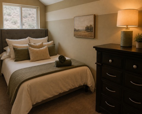Third-Floor Bedroom — Wake Up Ready for the Tee — The Albatross 11-bedroom golf mansion near Wolf Creek, Mesquite NV
